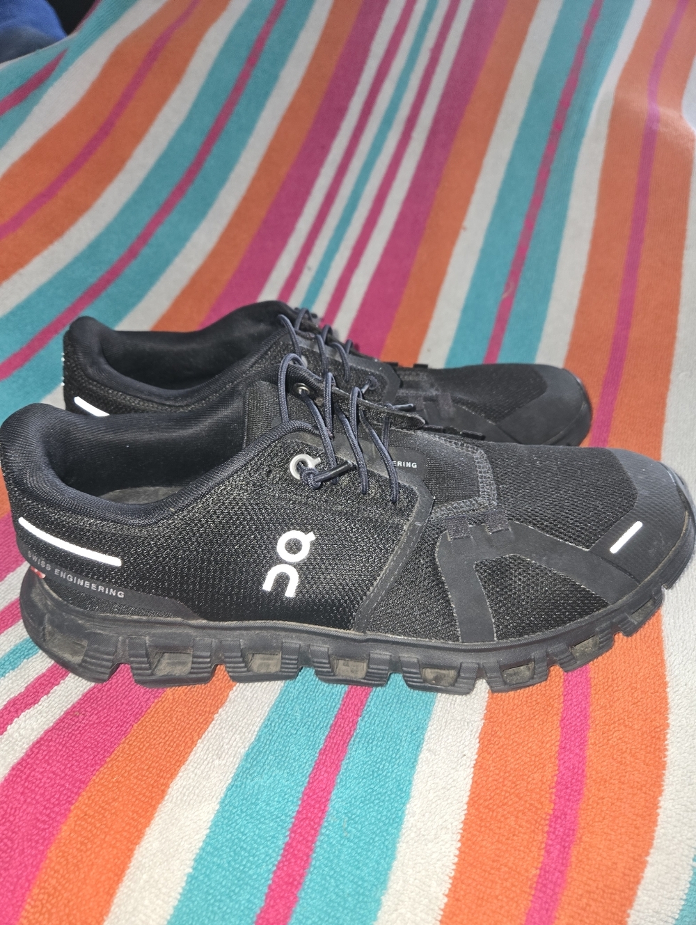 On Running Black and White Running Sneakers